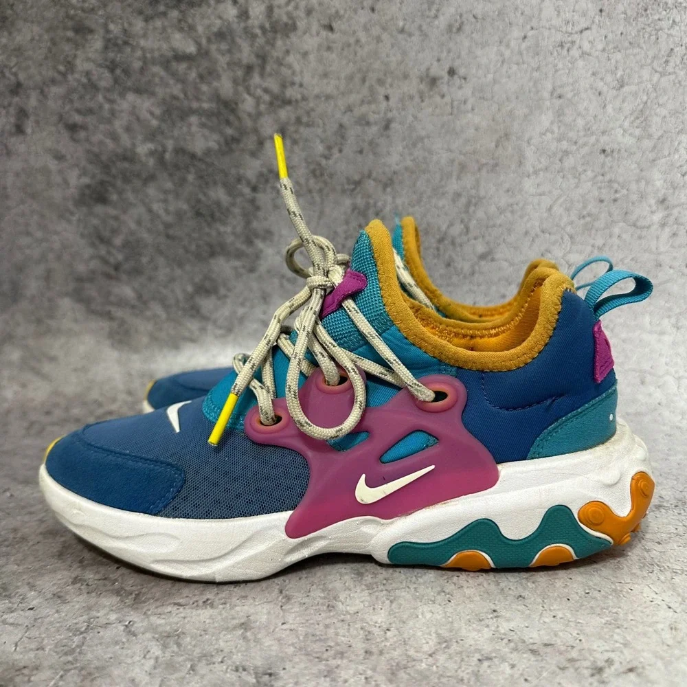Nike React Presto GS Kids 4Y Blue Blueberry Waffle CK1752-400 Sneakers